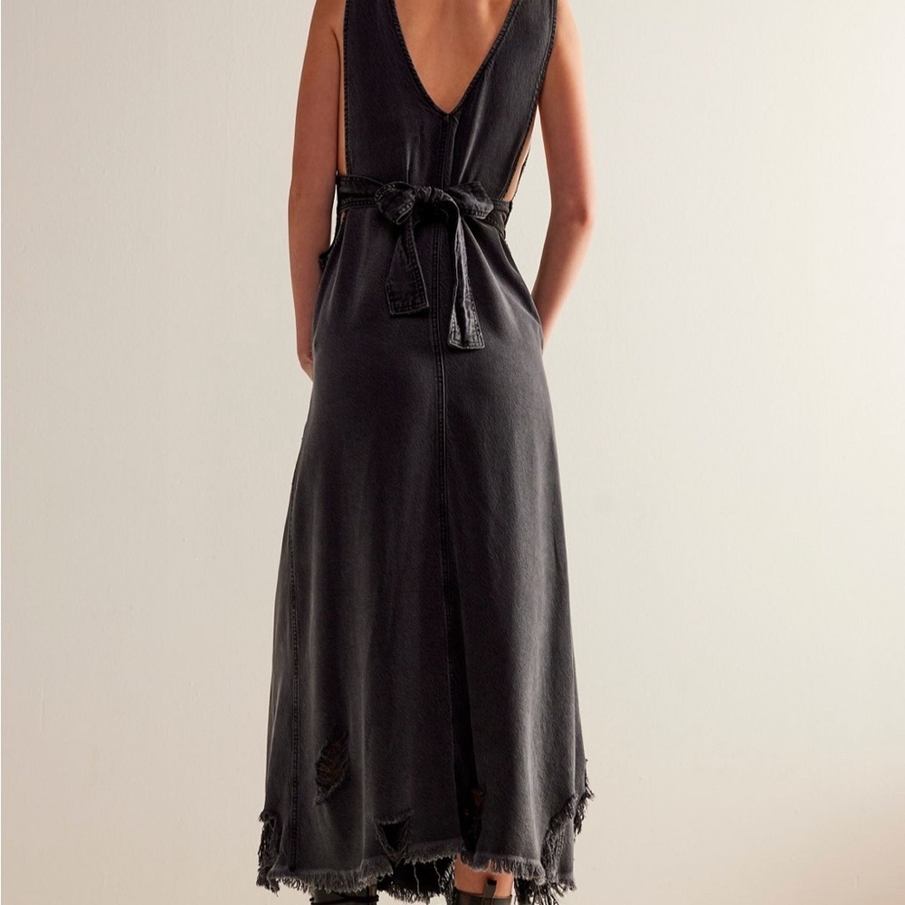 Free People Coastal Cowgirl Black Distressed Maxi Dress - Picture 3 of 7